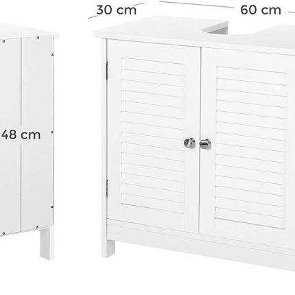VASAGLE Under Sink Cabinet with 2 Doors White BBC05WT