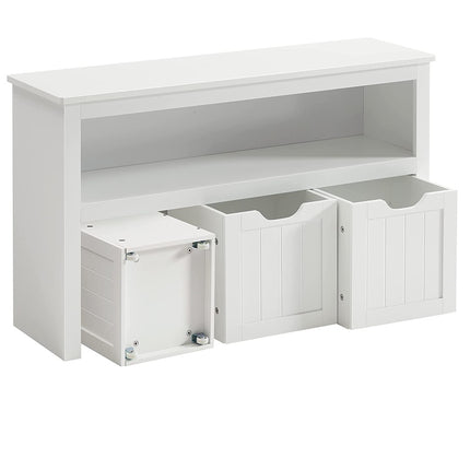 VASAGLE Storage Bench with Shelf and 3 Drawers White LHS380W01