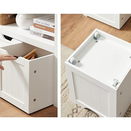 VASAGLE Storage Bench with Shelf and 3 Drawers White LHS380W01