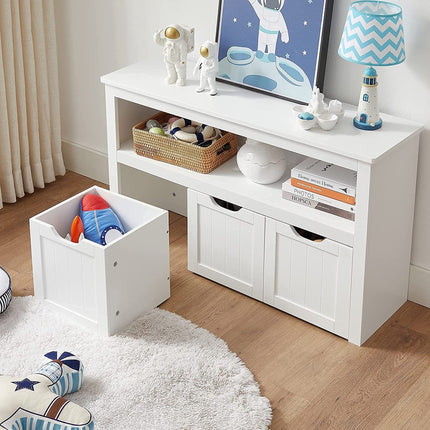 VASAGLE Storage Bench with Shelf and 3 Drawers White LHS380W01