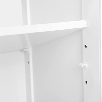 VASAGLE Floor Cabinet with Shelf and 2 Doors White BBC40WT