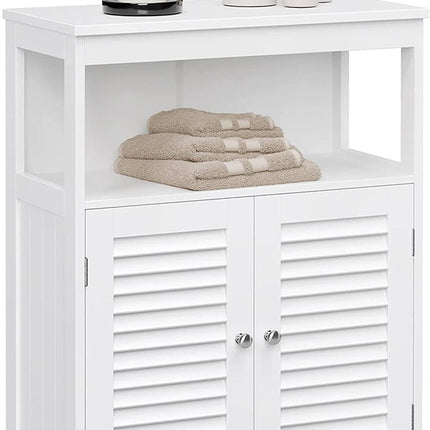 VASAGLE Floor Cabinet with Shelf and 2 Doors White BBC40WT