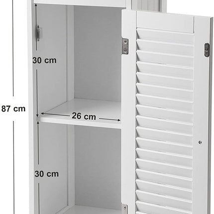 VASAGLE Floor Cabinet with Drawer and 1 Door White BBC43WT