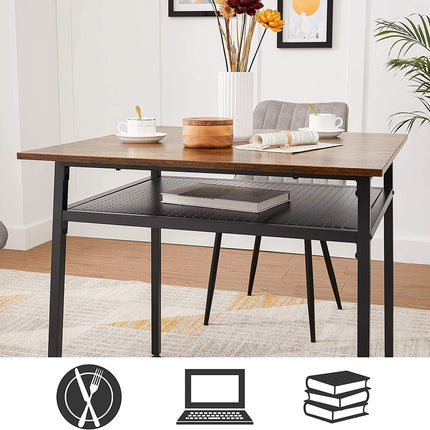 VASAGLE Dining Table with Storage Compartment KDT008B01