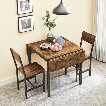 VASAGLE Folding Dining Table Drop Leaf Extendable Brown