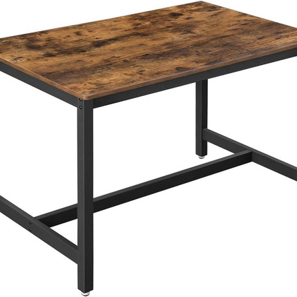 VASAGLE Dining Kitchen Table Metal Frame Rustic Brown and Black