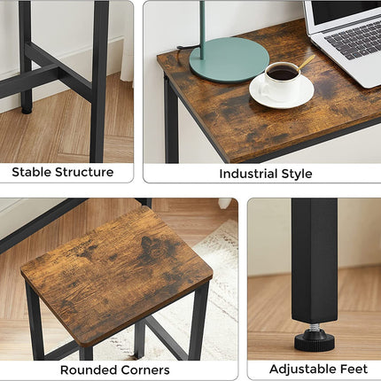 VASAGLE Bar Table with Bar Stool Set Industrial Design Vintage Brown/Black