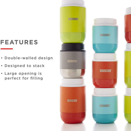 Zoku Neat Stack Food Jar Lime Green 295ml ZK305 LG