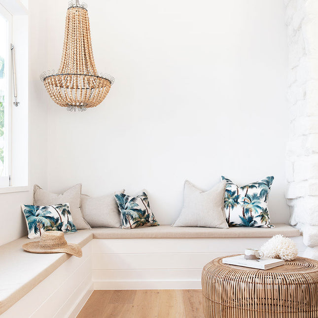 Cushion Cover-With Piping-Palm Trees Natural-35cm x 50cm