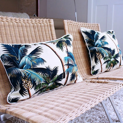 Cushion Cover-With Piping-Palm Trees Natural-35cm x 50cm