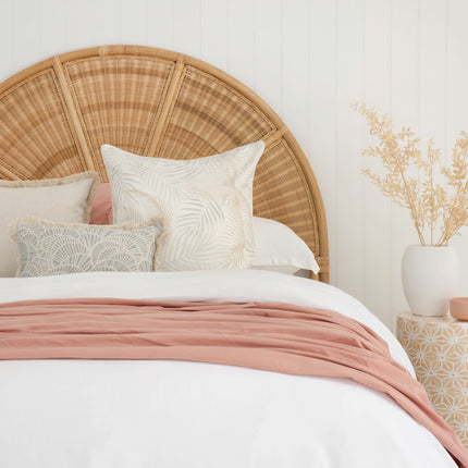 Cushion Cover-Coastal Fringe Natural-Solid Natural-45cm x 45cm