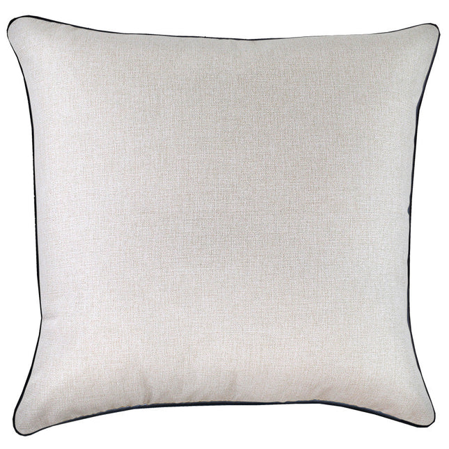 Cushion Cover-With Black Piping-Natural-60cm x 60cm