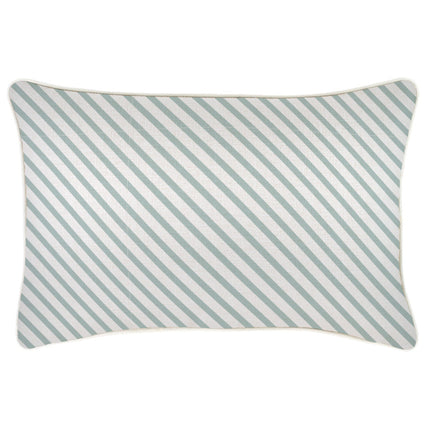 Cushion Cover-With Piping-Side Stripe Seafoam-35cm x 50cm