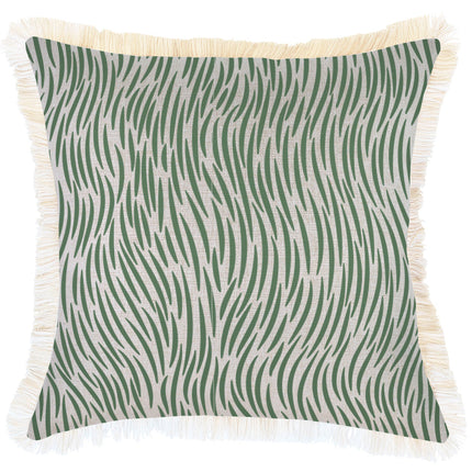 Cushion Cover-Coastal Fringe-Wild Green-45cm x 45cm