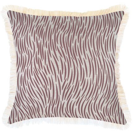 Cushion Cover-Coastal Fringe-Wild Rose-45cm x 45cm