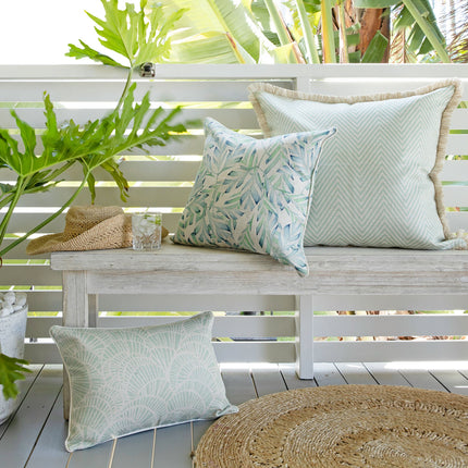 Cushion Cover-With Piping-Positano Pale Mint-35cm x 50cm