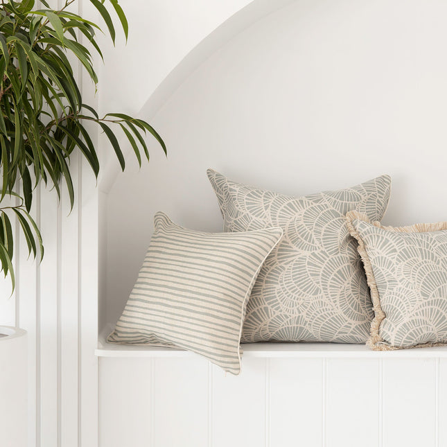 Cushion Cover-With Piping-Positano Smoke-60cm x 60cm