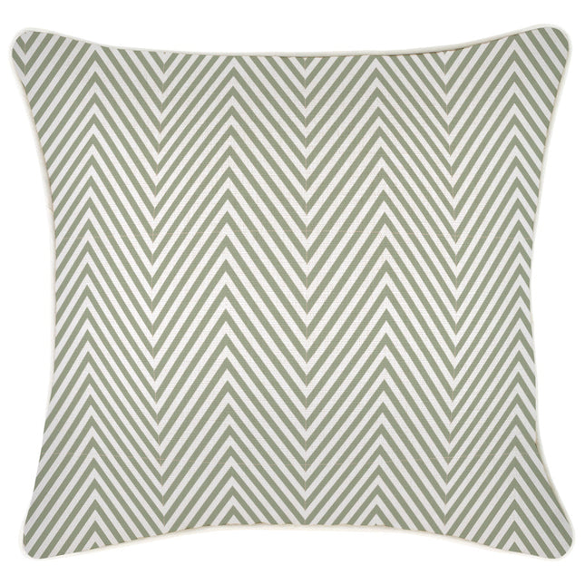 Cushion Cover-With Piping-Zig Zag Sage-45cm x 45cm
