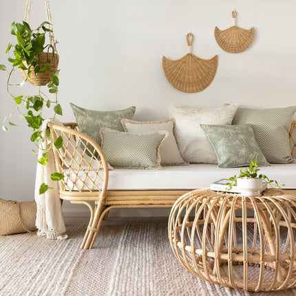 Cushion Cover-With Piping-Zig Zag Sage-60cm x 60cm