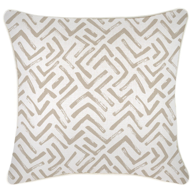 Cushion Cover-With Piping-Tribal-Beige-45cm x 45cm