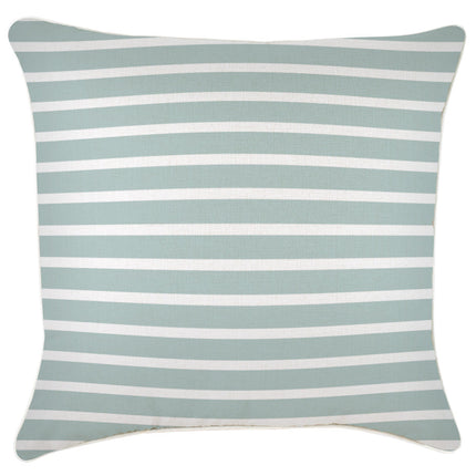 Cushion Cover-With Piping-Hampton Stripe Seafoam-60cm x 60cm