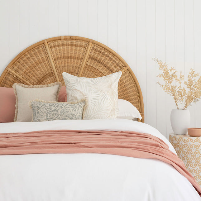 Cushion Cover-Coastal Fringe Natural-Positano Smoke-35cm x 50cm