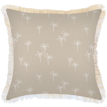 Cushion Cover-Coastal Fringe-Palm Cove Beige-60cm x 60cm