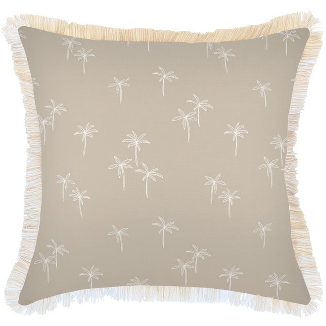 Cushion Cover-Coastal Fringe-Palm Cove Beige-60cm x 60cm