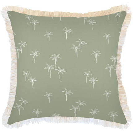 Cushion Cover-Coastal Fringe-Palm Cove Sage-60cm x 60cm