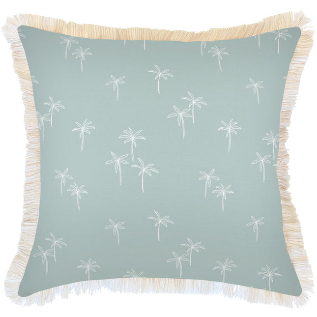 Cushion Cover-Coastal Fringe-Palm Cove Seafoam-60cm x 60cm