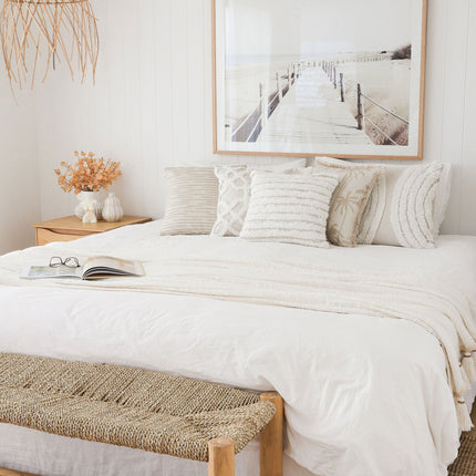 Cushion Cover-Boho Textured Single Sided-Lattice-50cm x 50cm