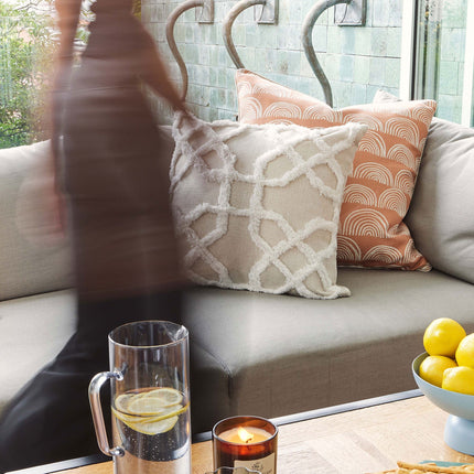 Cushion Cover-Boho Textured Single Sided-Lattice-50cm x 50cm