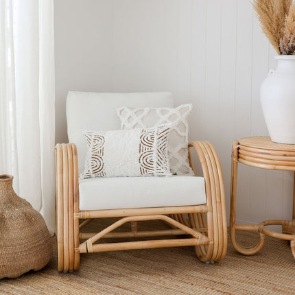 Cushion Cover-Boho Textured Single Sided-Lattice-50cm x 50cm