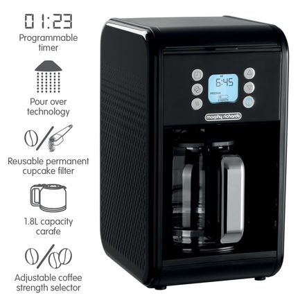 Morphy Richards Verve Filtered Coffee Maker With Timer - Black