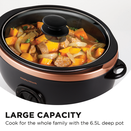 Morphy Richards 6.5l Sear & Stew Slow Cooker - Rose Gold