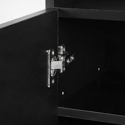 Sarantino New 21 Pairs Shoe Cabinet Rack Storage Organiser Shelf 2 Doors Cupboard Black