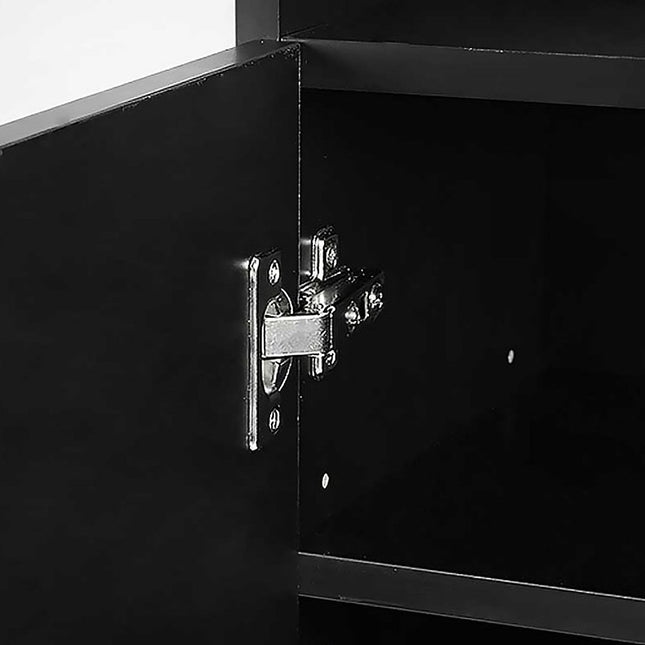 Sarantino New 21 Pairs Shoe Cabinet Rack Storage Organiser Shelf 2 Doors Cupboard Black