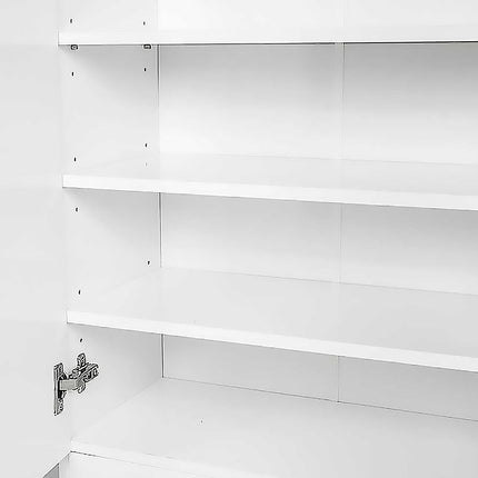 Sarantino New 21 Pairs Shoe Cabinet Rack Storage Organiser Shelf 2 Doors Cupboard White
