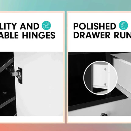 Sarantino Shoe Rack Cabinet Wooden Storage Organiser Shelf Cupboard Drawer