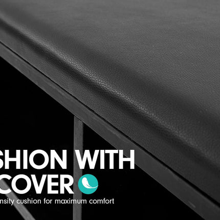 Sarantino Shoe Rack Cabinet Organiser Black Cushion - 80 X 30 X 45 - Black
