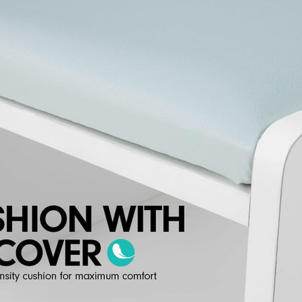 Sarantino Shoe Rack Cabinet Organiser Grey Cushion Stool Bench - 80 X 30 X 45 - White