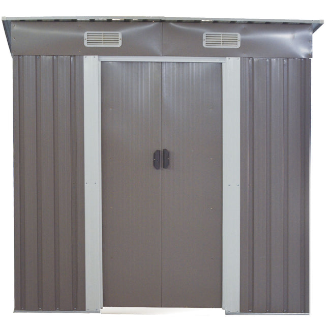 Wallaroo Garden Shed Flat 4ft x 6ft Outdoor Storage Shelter - Grey
