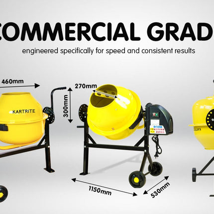 Kartrite Cement Concrete Mixer 63L Sand Gravel Portable 220W