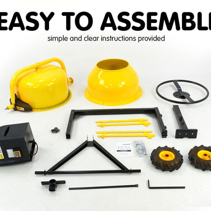 Kartrite 140L Cement Concrete Mixer Sand Gravel Portable 650W