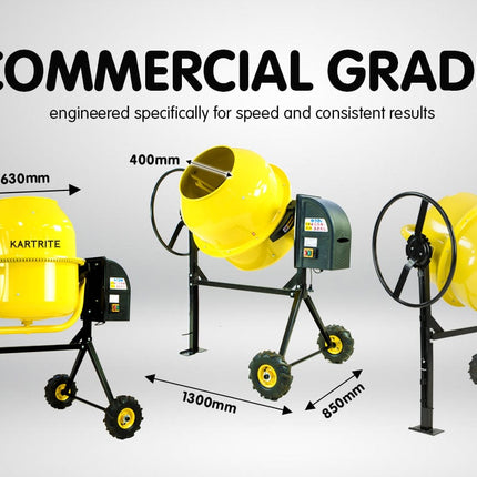 Kartrite 850W Cement Concrete Mixer Sand Gravel Portable - 200L