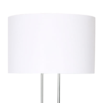 Sarantino Brushed Nickel Height-Adjustable Metal Floor Lamp