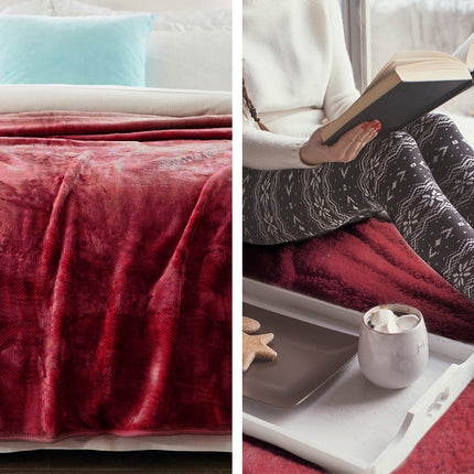 Laura Hill Mink Blanket Double Sided Queen Size Soft Plush Bed Faux Throw Rug 220 X 240cm