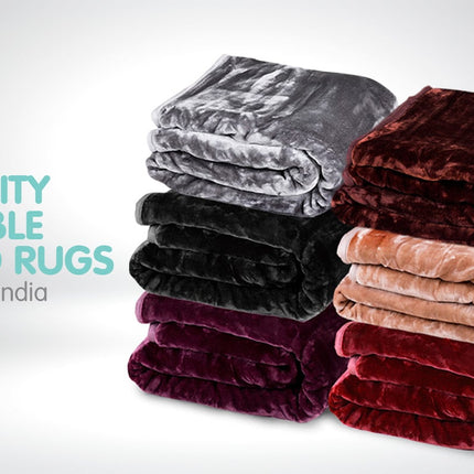 Laura Hill Faux Mink Blanket 800GSM Heavy Double-Sided - Chocolate