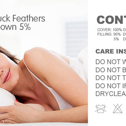 Laura Hill Duck Down Feather Pillow Twin Set - 1.3kg