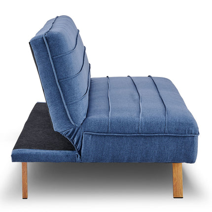 Sarantino 3 Seater Modular Linen Fabric Sofa Bed Couch  - Dark Blue